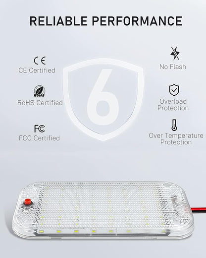 Dome Light for RV Interior, 48LED 800LM Ultra Bright 12 Volt LED White Lights - Image 3