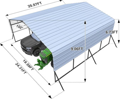 20x20 Metal Carports Heavy Duty - Image 5