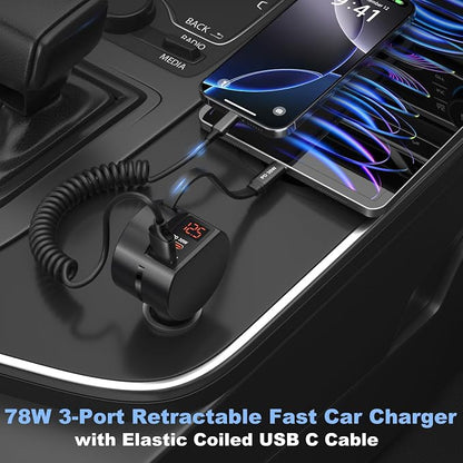 Retractable USB C Car Charger - Image 2