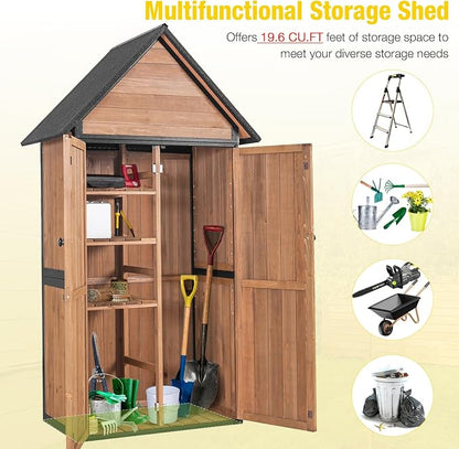 Outdoor Storage Shed, Vertical Wooden Tool Shed - Image 6