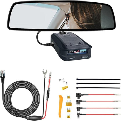 Radar Detector Rearview Mirror Rod Mounting Bracket and Radar Direct Power Cord by SDSACZMU