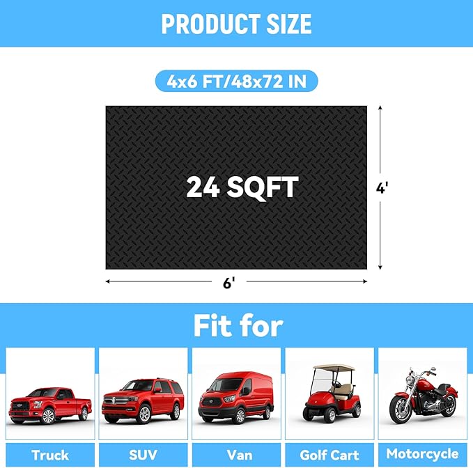 4x6 FT Garage Floor Mat, 2.8mm Thickened PVC Flooring Roll - Image 4