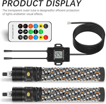 DREAMIZER 2PCS 1FT Fat Spiral Led Whip Lights - Image 6
