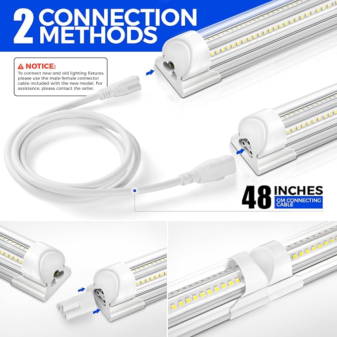 Barrina 8FT LED Shop Light, 100W 15000LM 6500K Super Bright White, Linkable - Image 6
