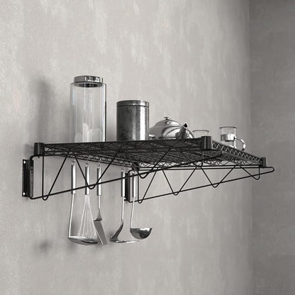 24" x 36" Black Epoxy Wire Wall Mount Shelf - Image 2