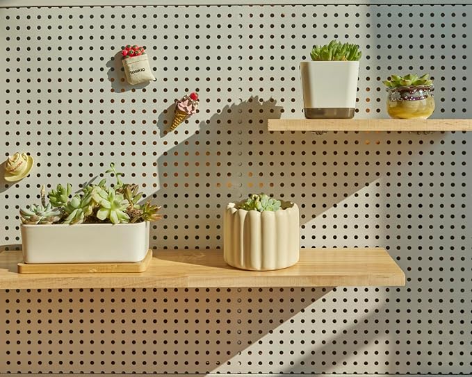 SEVENY 2 Pack Pegboard Shelf Wall Organizer, Pine Wooden Garage Tool Storage - Image 7