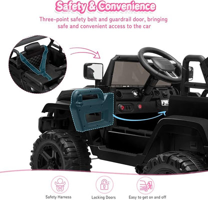 JOYMOR Ride on Truck with Remote Control, 4 Wheels 12V Battery Powered Kids Car - Image 4
