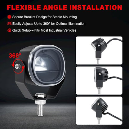 Forklift Arc Safety Light, LED Warning Lamp Red Line Projection, Aluminum - Image 4