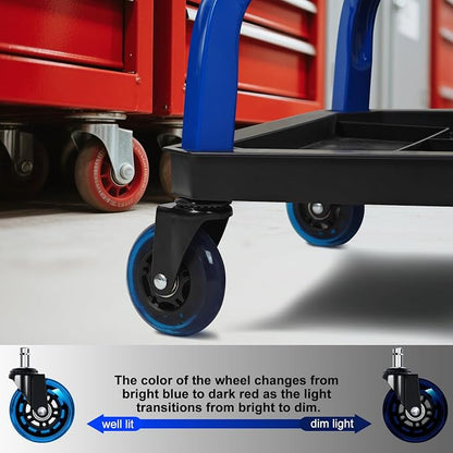 Rolling Stool with Blue Wheels, Heavy Duty Garage Work Mechanic Rolling Shop - Image 6