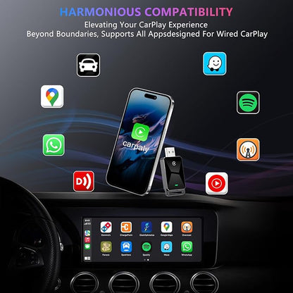 Wireless CarPlay Adapter for Apple CarPlay，Convert Wired to Wireless iPhone - Image 9