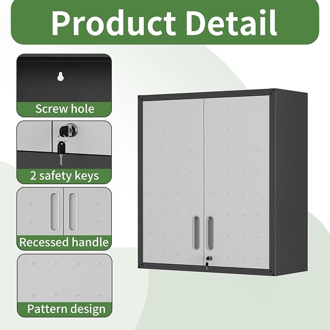 Metal Tool Cabinet, Garage Storage Cabinet System, Wall Cabinet & Locking - Image 6
