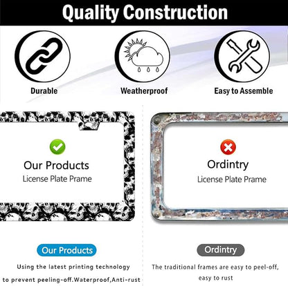 2Pack of Skull License Plate Frames Horror Skull Car Decor Accessories - Image 5