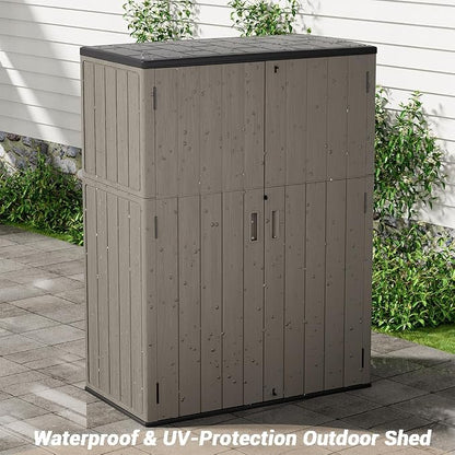 KINYING Outdoor Storage Shed, 57 Cu.ft Vertical Outdoor Storage Cabinet - Image 6