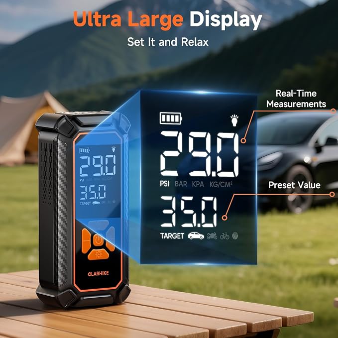 OlarHike Cordless Tire Inflator Portable Air Compressor, Quick Inflation - Image 4