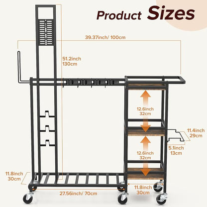 Cleaning Utility Cart on Wheels, Vacuum Stand Compatible - Image 7