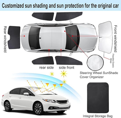 TINGLU Window Shades for Honda Civic 2012 2013 2014 2015 Accessories Car Side - Image 3