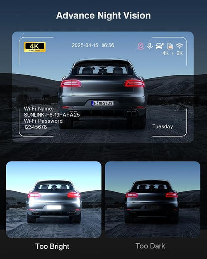 4K Dash Cam Front and Rear - Image 3