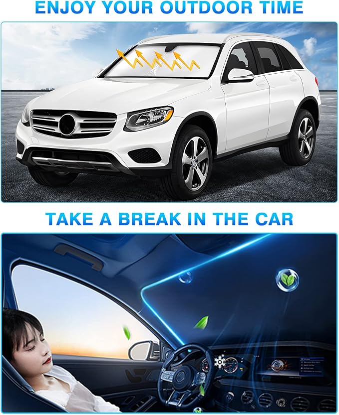 KUST Windshield Sun Shade for Nissan Leaf 2011-2017 Window Shade Sun Visor - Image 5