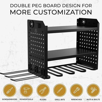 Power Tool Organizer-6 Drill Holder Wall Mount, 3 Tier Heavy-Duty Hand Tool - Image 5