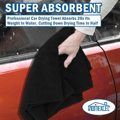 HOMEXCEL Professional Large Microfiber Car Drying Towels 2 Pack, Lint Free - Image 5