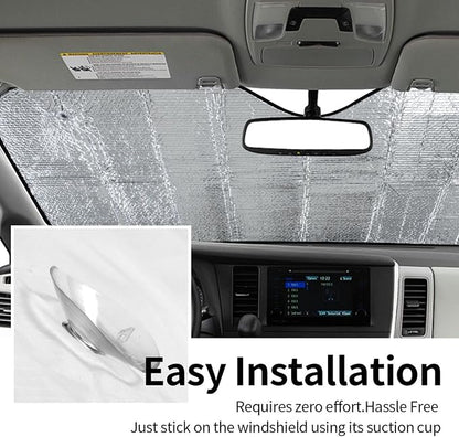 Black White Music Car Windshield Sunshade Front Window Sun Visor Protector - Image 7