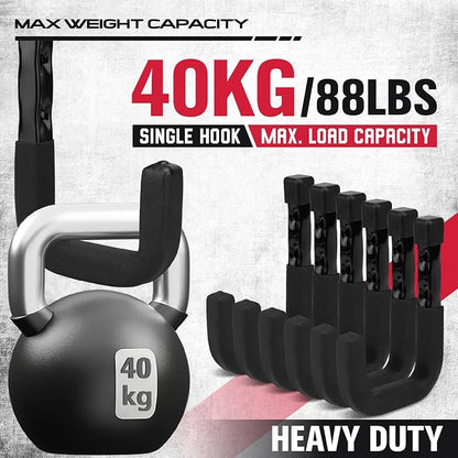 SEDY 6-Piece Heavy Duty Garage Storage Hooks, Wall Mount J Utility Hooks Holds - Image 4