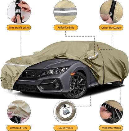 Waterproof Car Covers Replace for 2011-2025 Honda Civic, Windproof Bands for - Image 2