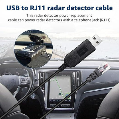 USB-C to RJ11 & USB to RJ11 Radar Detector Cables, 6.56Ft Each, Compatible - Image 3