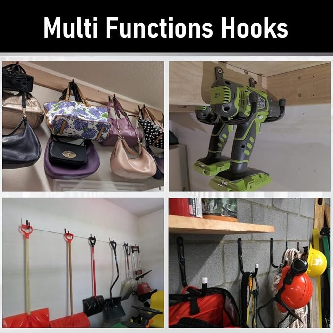 12 Pack Garage Hooks, 3.5Inch Utility Hooks, Heavy Duty Garage Storage Wall - Image 4