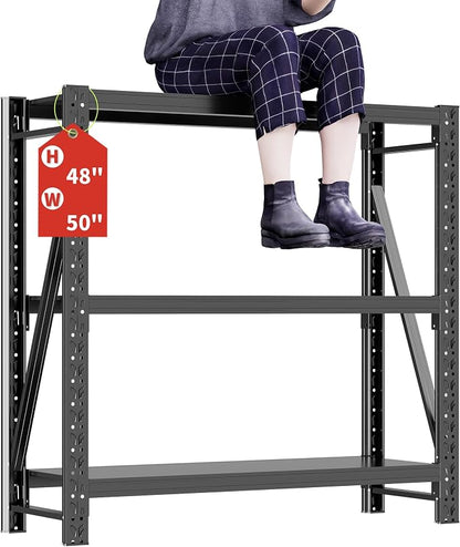 Garage Shelving Unit Rustproof 50“W Heavy Duty Storage Shelves Easy Assembly 3 - Image 3