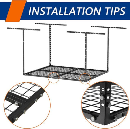 3 x 4FT Overhead Garage Storage Rack, Adjustable Ceiling Storage Racks - Image 7