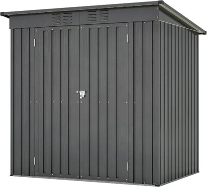 4x6 ft Metal Shed Outdoor Storage Shed, Metal Steel Utility Tool Shed Storage by Jaxilyn