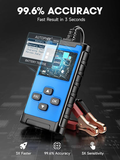AUTOPHIX BAS100 Car Battery Tester, 12V 24V Load Tester, 100-2000 CCA Digital - Image 4