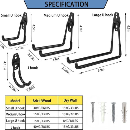 Wall Mount Heavy Duty Garage Hooks – Wall Mounted Storage Hooks - Image 4