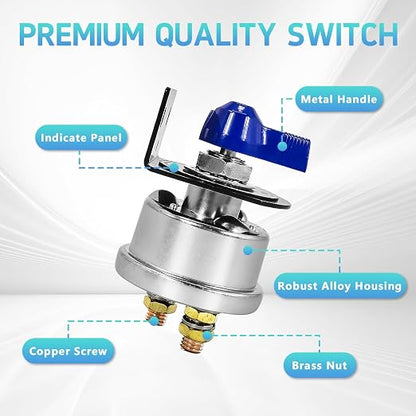 High Current Battery Disconnect Switch 200A, 12-48V Battery Power Cut Off - Image 5