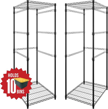 SafeRacks 2 Pack 5-Tier Steel Tote Rack - Image 4