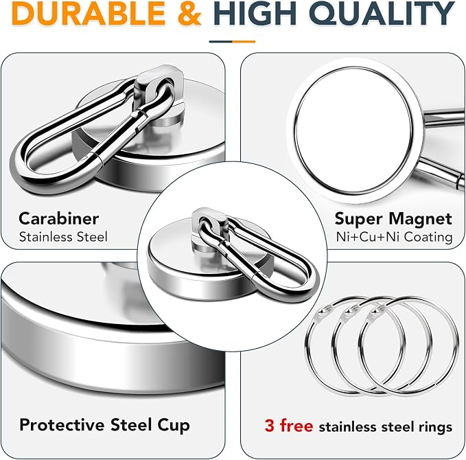 MIKEDE Strong Magnetic Hooks, 150LB Neodymium Heavy Duty Magnets - Image 4