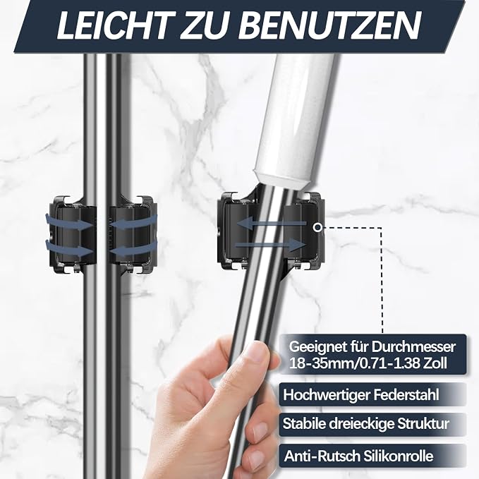Mop and Broom Holder Big Size Hanging 1 KG Extra, Broom Holder 8 Pack, Broom - Image 5