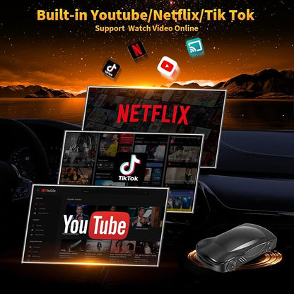 4-in-1 Carplay Ai Box, Wireless CarPlay & Android Auto Adapter, Compatible - Image 3