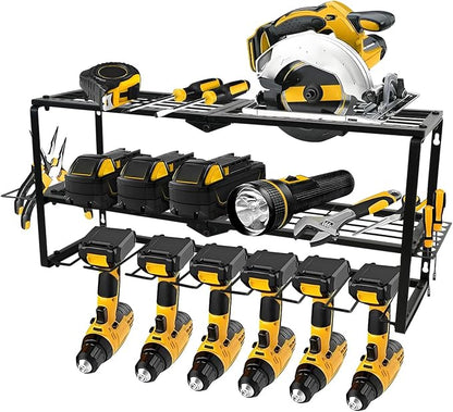 Wall Mount Power Tool Organizer, 3 Layer 7 Drill Hangers Storage Rack, Tool by Tagzilo