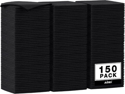 AIDEA Microfiber Cleaning Cloth Black 150PK, Microfiber Towels by AIDEAHOME