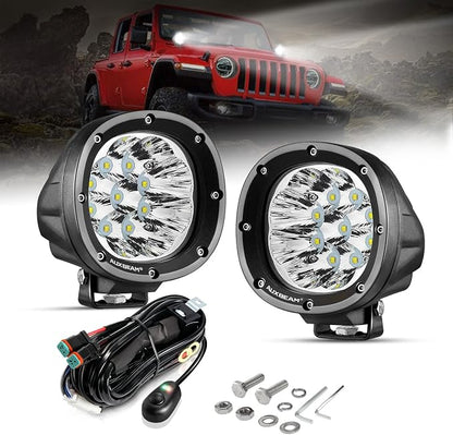 Auxbeam 4 Inch Round LED Offroad Lights 2PCS 90W LED Light Pods Round LED by Auxbeam