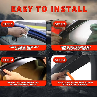 4pcs in Channel Rain Guards Fit - Image 7