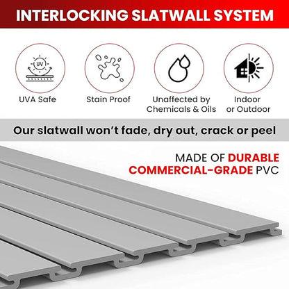 DLDIRECT Slatwall Panel Garage Wall Organizer: Heavy Duty Mounted PVC Rack - Image 3