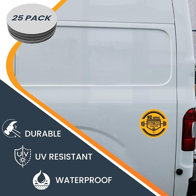Magnet Me Up Customizable 30 Mil Round Magnet- 6”, 25 PK Weatherproof Car Magnet - Image 4