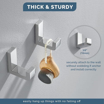 Angle Simple Towel Hooks, SUS 304 Stainless Steel Robe Coat Hooks - Image 7