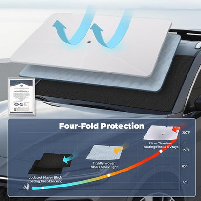Windshield Sun Shade Umbrella for 2019-2025 Porsche Cayenne Accessories: Custom - Image 7