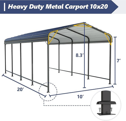 SUNBURY 10x20 FT Carport, Heavy Duty Car Port Canopy - Image 2
