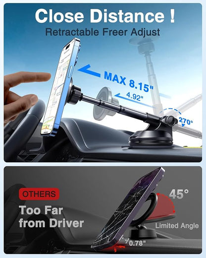 VANMASS for MagSafe Car Mount Magnetic Phone Holder Suction Cell Stand for - Image 4