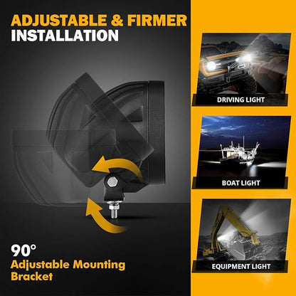 Auxbeam 4 Inch Round LED Offroad Lights 2PCS 90W LED Light Pods Round LED - Image 7